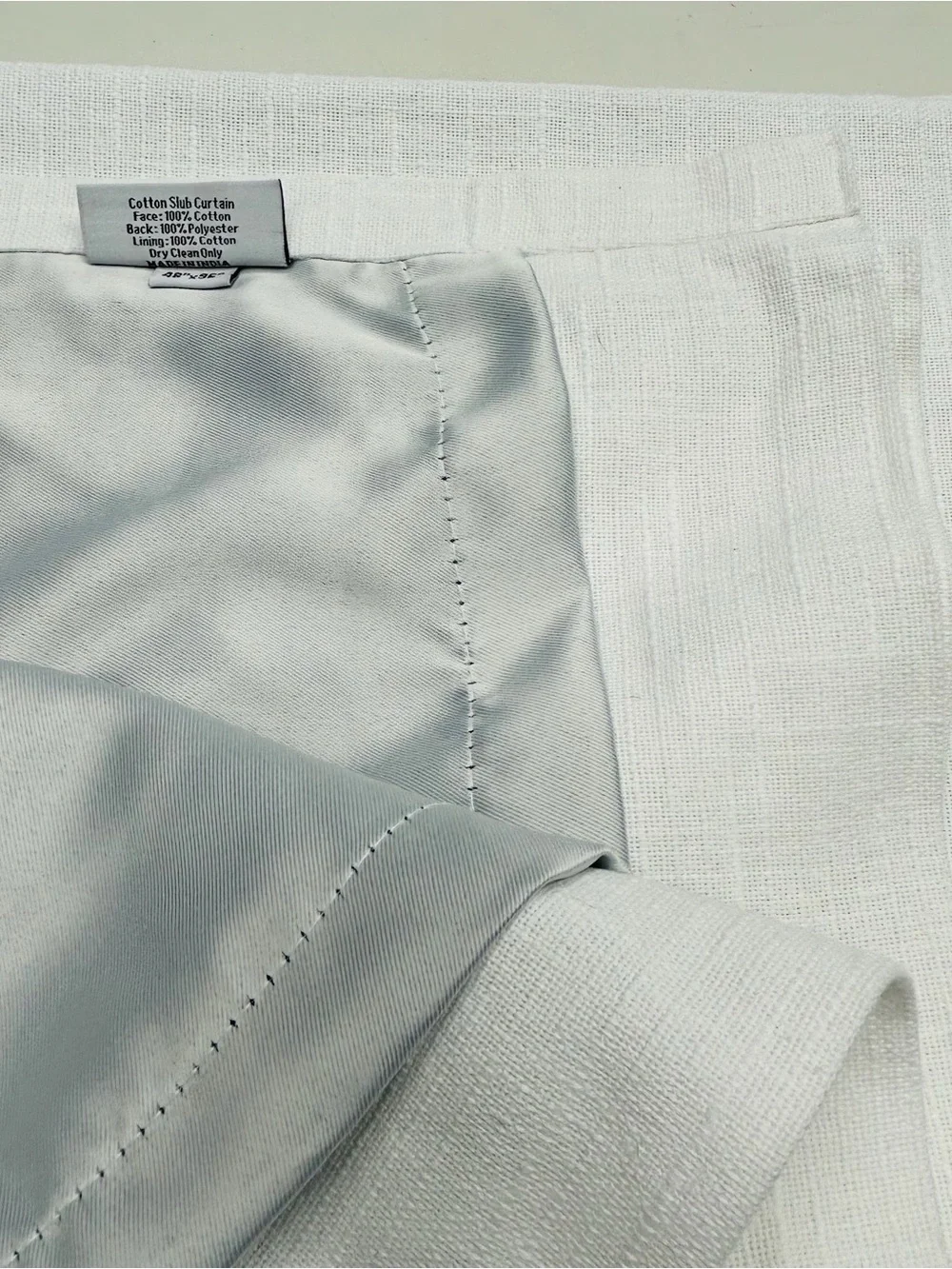 NWT QUINCE Set Of 2 48x96 Cotton Slub Room Darkening Curtains White 9946